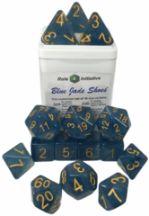 Blue Jade Shoes w/ Metallic Gold Numbers - Set of 15